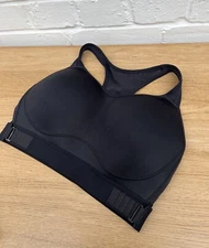 Gymshark Sports Bra Racerback High Support Gym Training Black 36D/DD