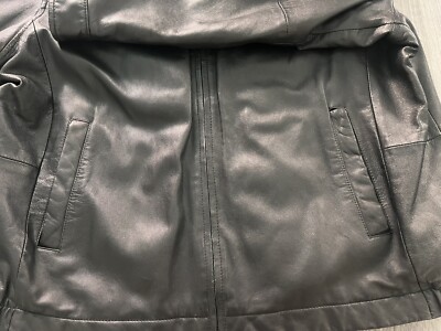Savile Row Leather Jacket Men's 2XL Genuine Black Leather Full Zip