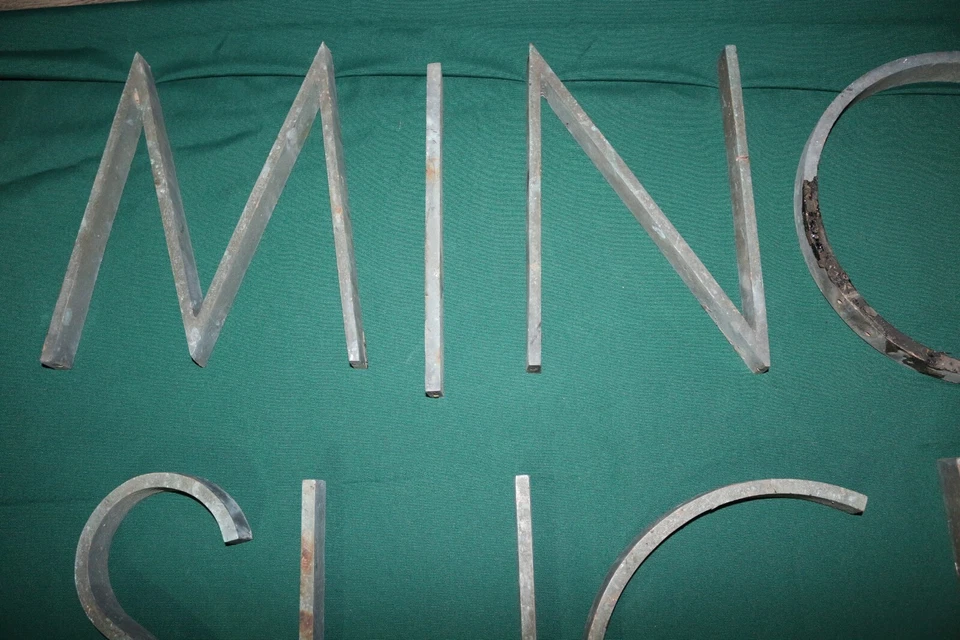 11 LARGE antique solid brass / bronze letters building marquee sign salvage old - Image 2 of 4