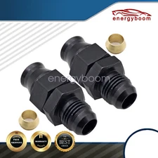 2x 5/16 " Tube To 6 AN Hardline Fuel Line Adapter Fitting W/ Brass Ferrule