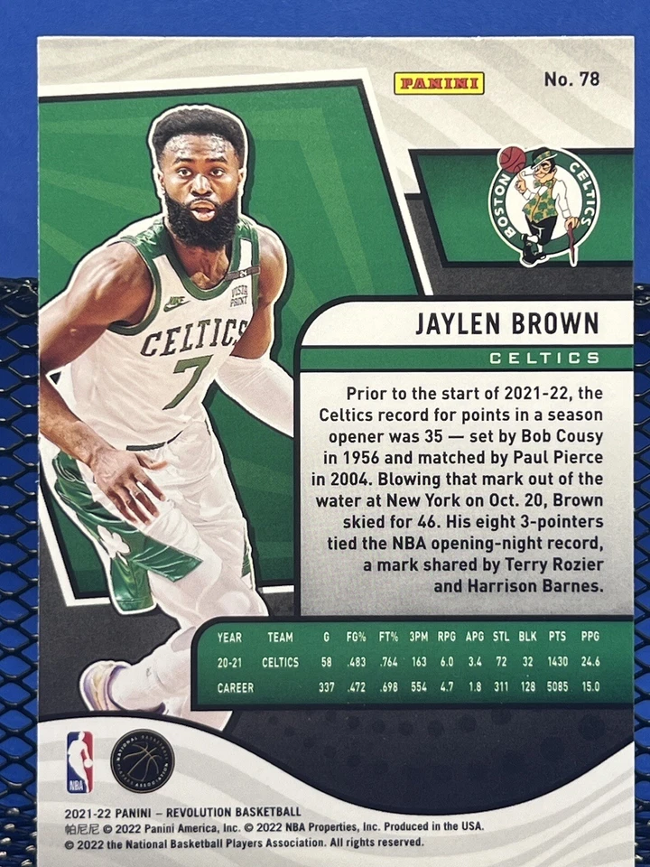 2021-22 Panini Revolution JAYLEN BROWN Boston Celtics Base 78 - Image 2 of 2