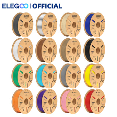 ELEGOO PLA+ Filament 3D Drucker 1.75mm 1-10KG Spule +/- 0,02mm Schwarz/Weiß/Grau