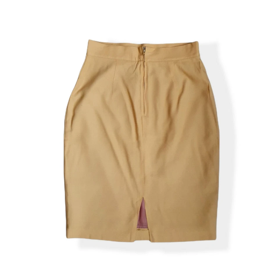 Vintage United Colors of Benetton Mustard Yellow Skirt - Size EUR 44 - Italy - Image 3 of 4