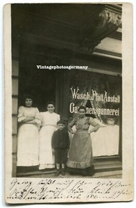 D4139 Photo 1909 Berlin Schöneberg Laundry Business Advertising Showcase