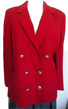 VINTAGE LA BONNE WOMEN'S 100 PURE WOOL RED BLAZER  W/FULL LINING SZ:10