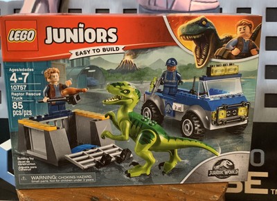 lego uk 10757 jurassic world raptor rescue truck set