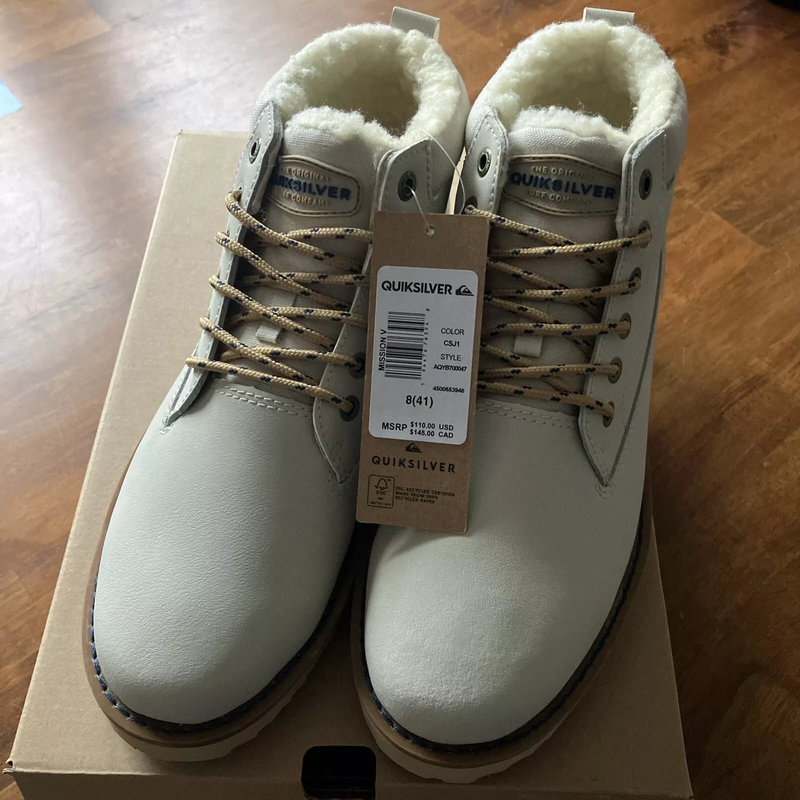Bottes Quiksilver Surf Mission V fourrure Supreme Ugg hommes 8 41