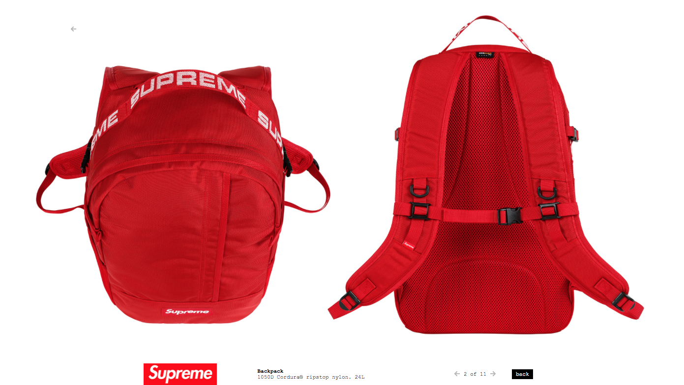 Supreme Backpack - Authentic Cordura - Red