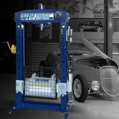 TCE Torin Steel H-Frame Hydraulic Shop Floor Press Hand Foot Pump Pedal, 50 Ton