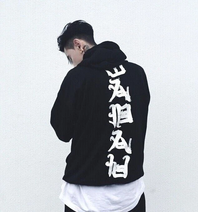 Niepce Streetwear Graphic Hoodie Japanese Demon Gothic Pullover Sweatshirt