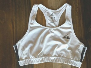 white adidas sports bra