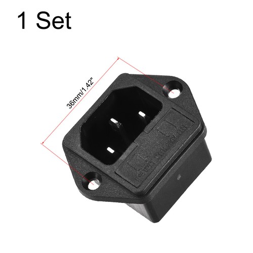 AC 250V 10A C14 Male Power Cord Inlet Socket 4Pin Inlet Module Power Socket 1Set - Afbeelding 3 van 4