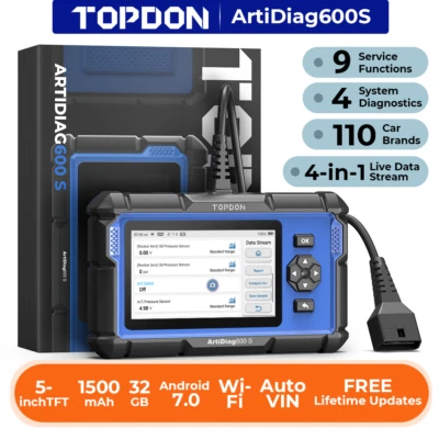 🔥2025 TOPDON AD600S OBD2 Scanner Engine ABS SRS SAS AT TPMS EPB Diagnostic Tool