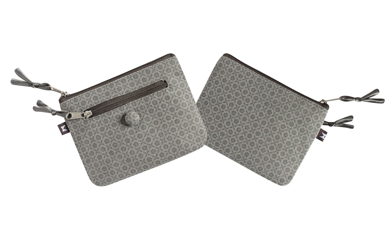 Earth Squared - Emily Purse - Grey Printed Canvas - 14x11cms