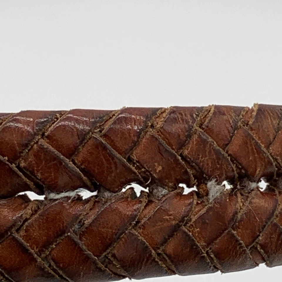 Coach Braided Leather Size 42” Belt Brown Brass Buckle 5922 Mens S2 - Image 3 of 4