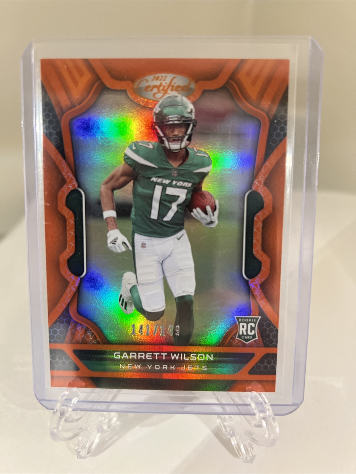 Garrett Wilson 2022 Certified Orange Parallel 141/149 RC Jets