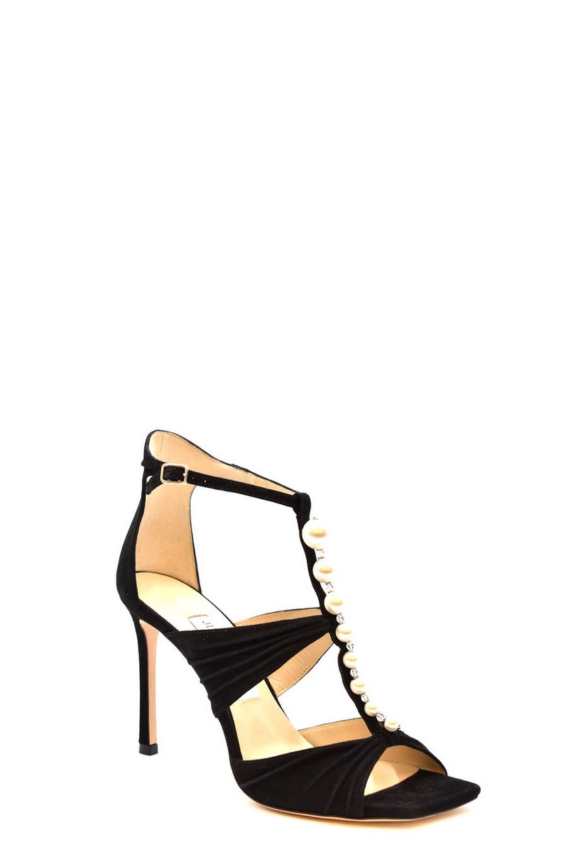 セール★Jimmy Choo★RERLA Jimmy Choo Black Sandals AURA 95 SZRBLACK/WHITE ESL1466 | eBay