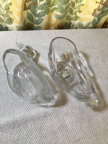 German Crystal Glass Ind Vintage Mallard candy dishes set of 2. 24% lead Crystal - Picture 9 of 14