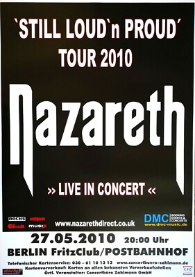 NAZARETH  2010 BERLIN - orig. Concert Poster - Konzert Plakat - DIN A1 - YY