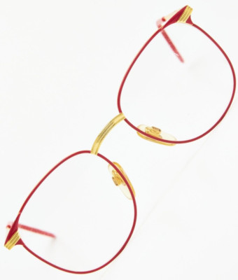 VOGART LINE 2003 51 Red/Gold Butterfly Frame Glasses Vintage 80s Women