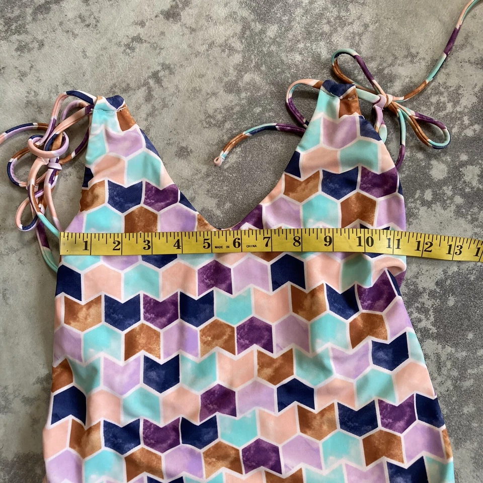 Tori Praver Swimwear Seafoam Size Medium Geometric Print One Piece Multicolor - Image 2 of 4