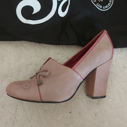 Seychelles Anthropologie Two-Tone Pumps Heels Dusty Pink Leather US 8.5 - Picture 5 of 16