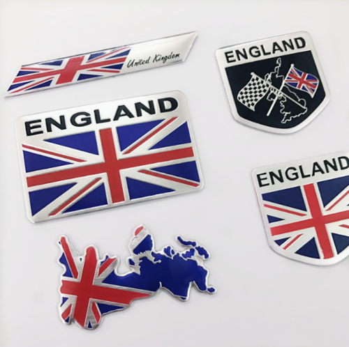 5pcs UK England Britain Map British Flag Union Jack Car Emblems Stickers Decals - Foto 8 di 9