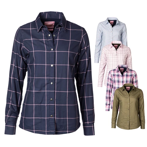 Ladies Fleece Lined Shirt Women's Cotton Work Shirt Shacket Rydale 5 Colours