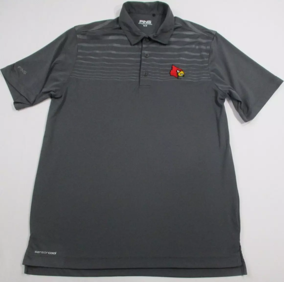 Ping Louisville Cardinals Sensor Cool Gray Polo Golf Shirt Men's  Medium M