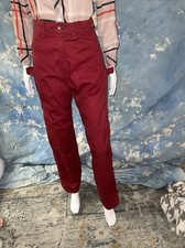 Women  s Vtg 1970s 80s Dee Cee Carpenter Jeans Pants Burgundy 27 Wst 38 H 32.5 In