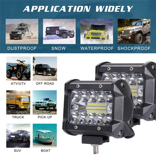 4x 4" 120W LED Work Light Bar Boat Truck ATV SUV Drive Spot Flood Projector Lamp - Picture 5 of 9