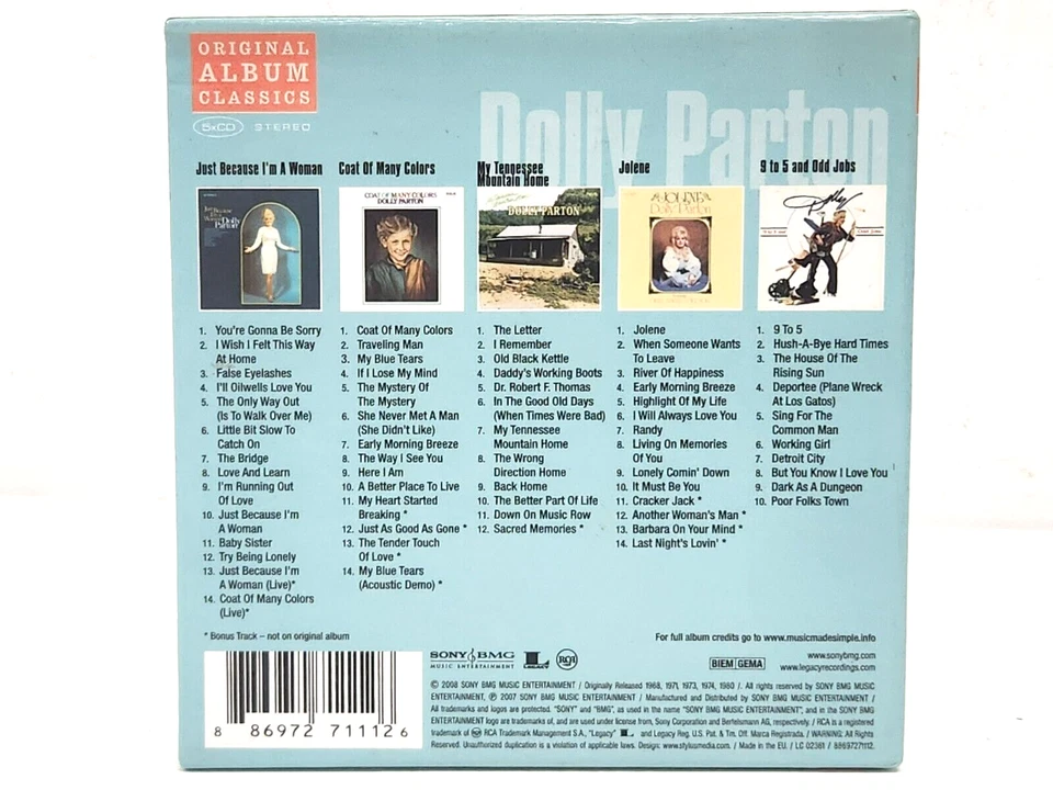 Dolly Parton - Original Album Classics [CD] 5 CD Set - Image 2 of 4