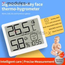 Digital Temperature Humidity Meter Sensor Home Thermomete Clock Weather Station