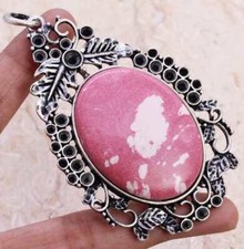 Red Mosaic 925 Silver Plated Handmade Pendant of 3"