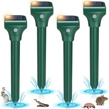 Mole Repellent for Lawns 4 Pack,Solar Gophe Repeller Ultrasonic Gopher Repell...