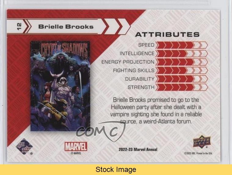 2022-23 Upper Deck Marvel Annual Silver Sparkle Brielle Brooks #12 READ r6v thumbnail 2