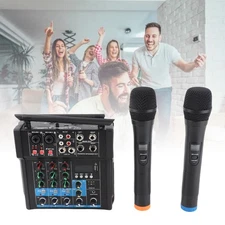 Wireless Dual Mic Mixing Console With USB For Karaoke Party
