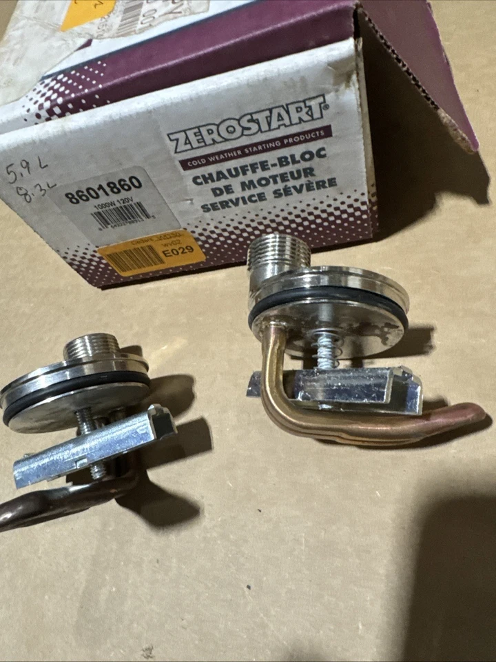 2x Calentadores de Bloque 8601860 Dodge, Cummins Serie B motores 3.9L 5.9L 8.3L sin cables Foto 2 de 4