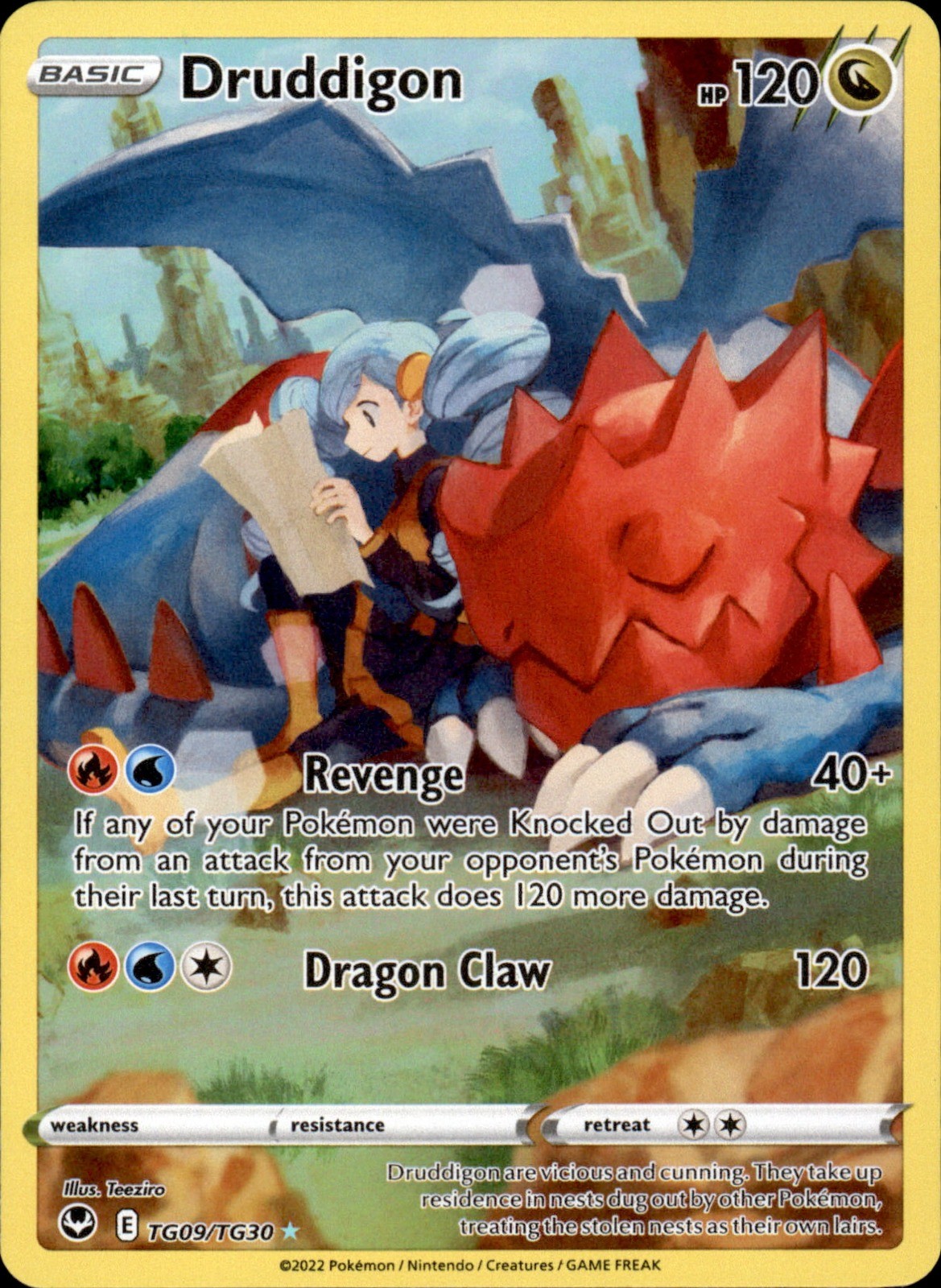 Druddigon TG09/TG30 Holo - Pokemon SWSH12: Silver Tempest Trainer Gallery - NM