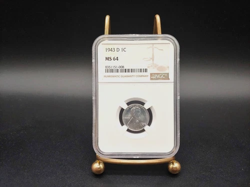 1943 "D" Lincoln Steel Wheat Cent 1c NGC MS64 - NGC Brown Label - FREE Shipping!