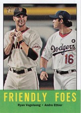 2012 Topps Heritage #68 Friendly Foes (Ryan Vogelsong / Andre Ethier)