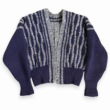 Vintage Handmade Granny Core Cropped Cardigan Sweater SzS Buttons Artisan Made