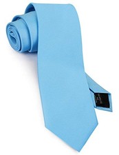 Classic New 3.15"  8cm  Men's Solid Color Necktie Wedding Business Light Blue