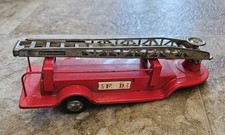 Vintage Fire Department FD Japan Tin Toy Trailer
