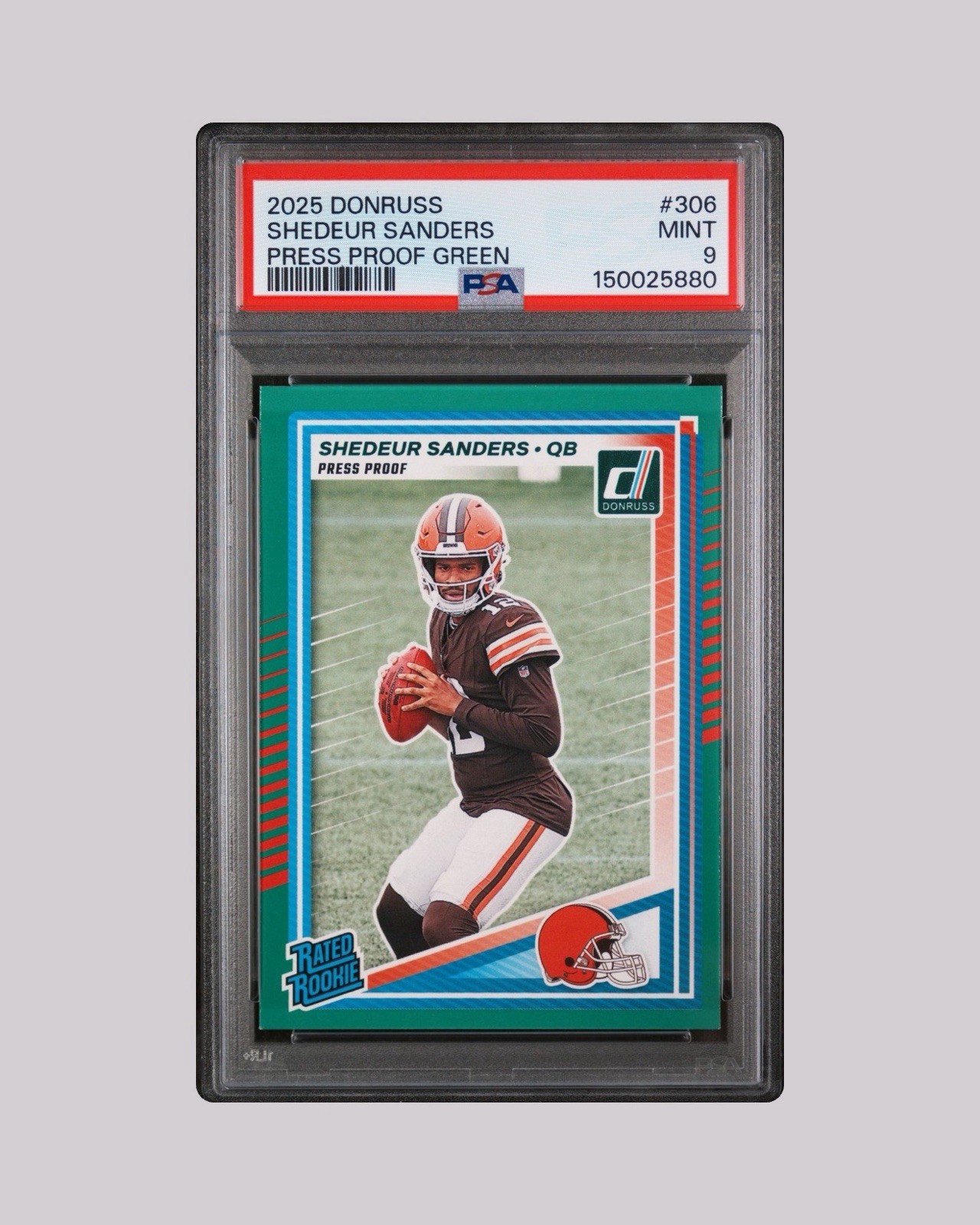 Shedeur Sanders Panini Donruss #306 Press Proof Green