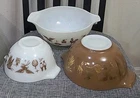 Vtg 60's PYREX 3 Early American Cinderella Nesting Bowls Cottage Core 441, 42,43