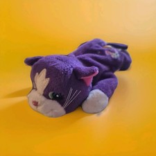 Vtg Lisa Frank Fantastic World Playtime Kitten Purple Cat 8" Bean Bag Plush 1998