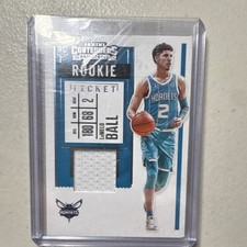2020-21 Panini Contenders LaMelo Ball Rookie Ticket Swatch RS-LMB Hornets
