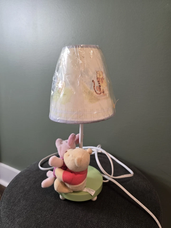 Lámpara infantil de felpa vintage Disney Pooh & Piglet luz nocturna PROBADA tigger... Foto 4 de 4