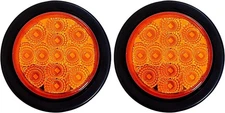 2.5" Round 13 LED Red/Amber Light Truck Trailer Side Marker Clearance Grommet